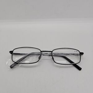 NEW Italy Design black metal frame reading glasses +2.50